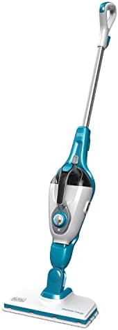 Black+Decker Mop a vapor e vapor portátil, 2 em 1 MOP para vapor de mão, mangueira de acessórios, escova de rejunte, almofadas de esfregar de microfibra e escova de detalhes incluídos