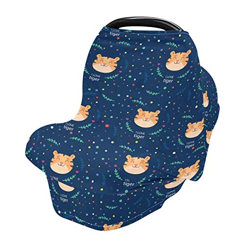 Tigre Dots Capas de assento de bebê - capa de carrinho de carrinho capa de carrinho de compra, dossel de carro de uso múltiplo, para meninas