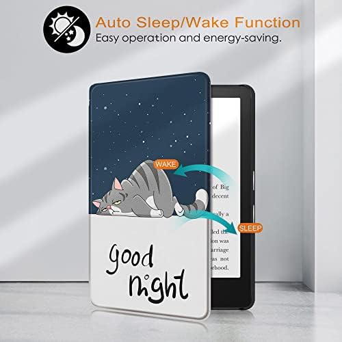 Caso esbelto para o novo Kindle-capa de couro PU de 6,8 ”com despertar automático/sono sleep