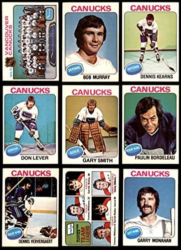 1975-76 O-PEE-Chee Vancouver Canucks perto de Team Set Vancouver Canucks Ex/Mt Canucks
