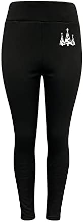 Leggings de lã para mulheres com cintura alta margarida estampa calça calças treino de trechos térmicos de corrida térmica leggings