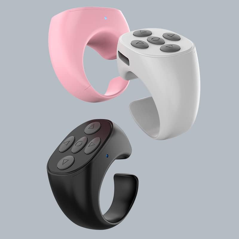 TIK TOK Kindle App Bluetooth Remote Control Página Turner, Bluetooth Button Clicker Scrolling Ring Ring Recarregable Remote Remote para iPhone Ipad Botão de selfie do obturador remoto