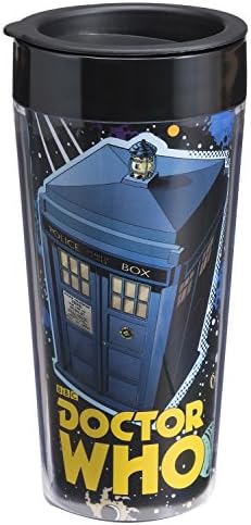 Vandor 16051 Doctor Who 16 oz Plastic Travel Canela, multicolor