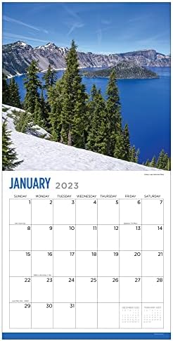TF Publishing Parks National 2023 Calendário de parede 12 meses | Premium 2023 Parede do calendário | Grande calendário