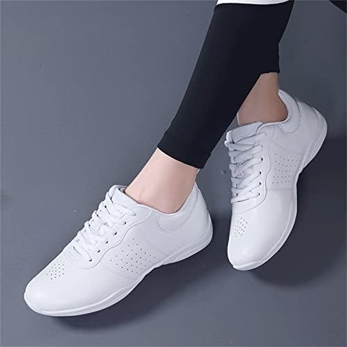 Sapatos de torcida de Sanearde Adultos Sapatos de dança Branco Sapatos de torcida para mulheres jovens Treinando atléticos de tênis confortáveis