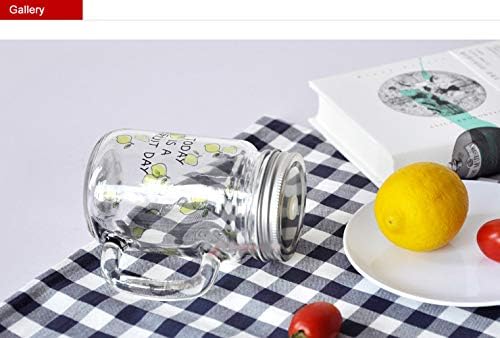 Mason em branco sublimação transparente jarra de vidro transparente canecas 430 ml com alças de vidro e palha de término
