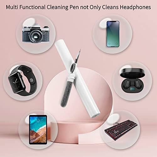 Caneta de limpeza de fones de ouvido, caneta de limpeza de fones de ouvido Bluetooth com escova de microfibra macia, 3