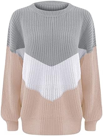 Prdecexlu manga comprida club moderno pullover de queda de outono conforto mini bloco colorblock suéters grossos no