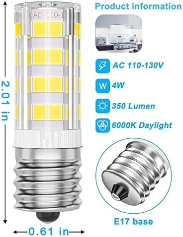 Lâmpadas LED de 6 pacote Shinestar, equivalente 40W, incluem lâmpadas de geladeira LED e 26 de 2 pacote LED 5000K e 4-Pack E17