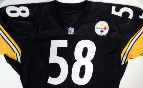 1997 Pittsburgh Steelers 58 Jogo emitido Black Jersey 50 DP21346 - Jerseys de jogo NFL não assinado usada