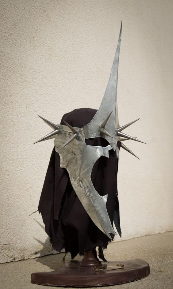 Capacete de Witch King Nazgult/Premium Handmade Witch King Helmet/O Senhor dos Anéis Rei Bruxa de Angmar Capacete de Cosplay Silver