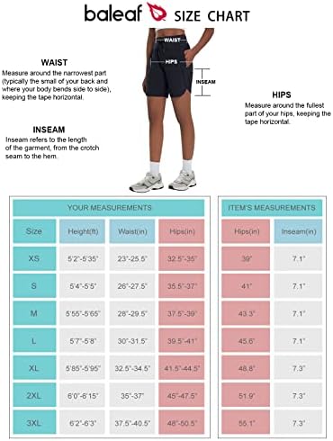 Baleaf Women's 7 Athletic Long Running Shorts Quick Dry Treping Shorts