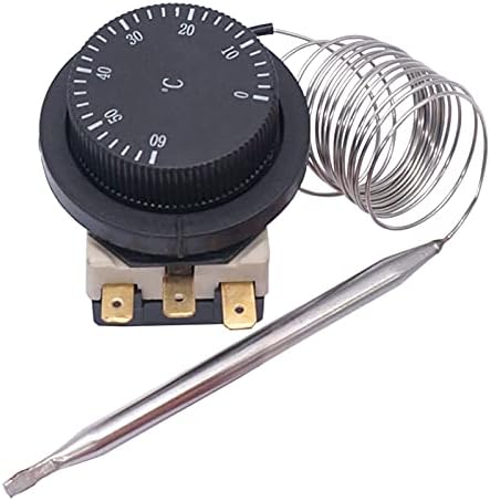 BARRART 1NC 1NO 250V/380V 16A 0-60 ℃ Interruptor de controle de temperatura Termostato Capilar Termostato Sensor do controlador