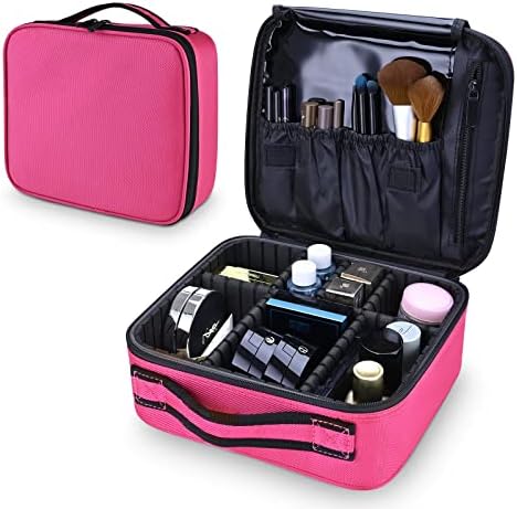 Bolsa de maquiagem Shretty Organizador de viagens Case Cosmética Bolsa de armazenamento portátil com divisores ajustáveis ​​para
