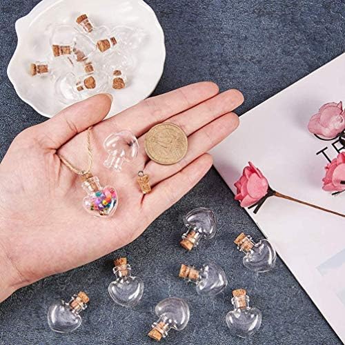 Besportble pack de 10 mini mensagem jar vidro de cortiça garrafa de decoração de diy decoração