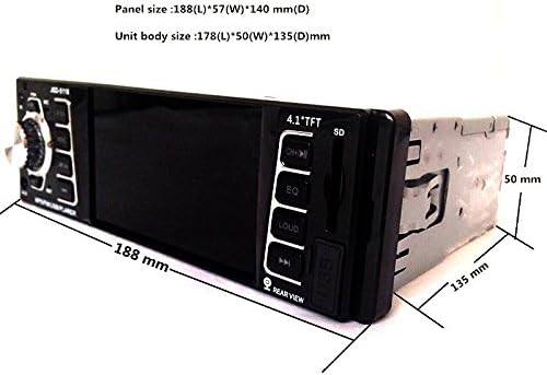 Receptor de estéreo de carro, UPSZTEC Audio 4.1 HD Digital 12V, Player de vídeo, Din único, eletrônica de carro In-Dash, controle remoto