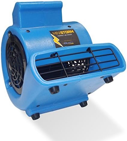 Bluedri Mini Storm 1/12 HP Mini Air Mover Carpet Secador de piso Squirrel Capa ventilador para pisos e tapetes, azul