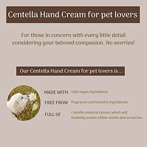 Nashkie Fragrance Free Centella Hand Cream para todos os tipos de pele - hidratante não pegajoso com glicerina, Centella Asiatica & Ceramide - Acesso de estimação, vegan e sem perfume - 1,69 fl oz