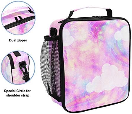 UNICORN Galaxy Cloud Lanch Box Reutilable School School Saco de Cooler para Mulheres Crianças