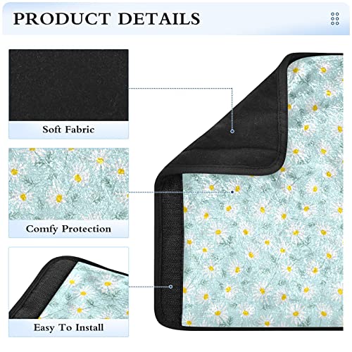 Daisy Flowers Capas de assento do carro para crianças bebês 2 PCs tiras de assento de carro almofadas de almofadas de ombro protetor Tampa de cinto de segurança para caminhão SUV carro