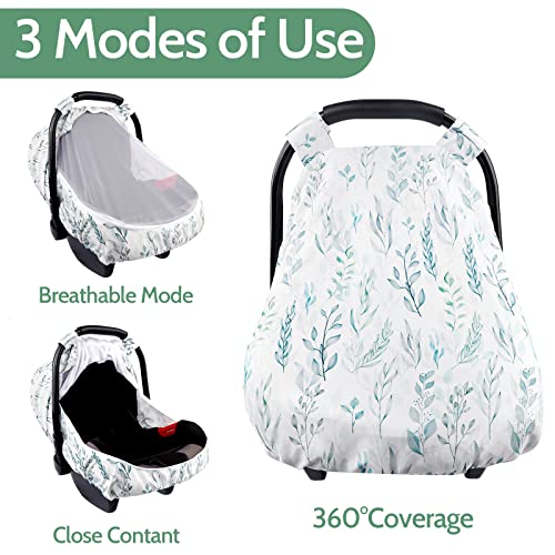 Capa de espreguiçadeira recém -nascida, tampa do assento do carro para bebês, cabeça de assento de bebê e suporte para o corpo, folha verde