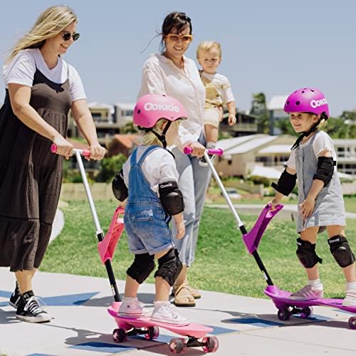 Ookkie Kids Learner Skateboard ajuda a desenvolver equilíbrio e autoconfiança, skate 4-em-1, configuração fácil, ideia de presente