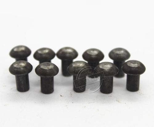 Ochoos 50pcs m4 x 8mm sólido meia -cabeça de cabeça carbono rebite de aço de arbustão do tipo de mão fascinante cor escura