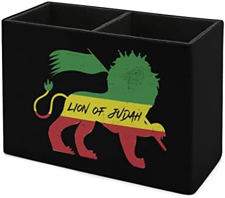Lion of Judah Rasta Reggae Música PU couro de couro de caneta porta -lápis Cuple