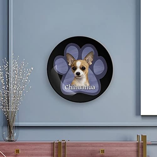 Chihuahua cão pata pendurada em cerâmica Placa decorativa com exibição Presentes de casamento de aniversário de exibição