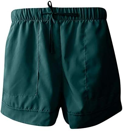 Shorts para mulheres confortáveis ​​cinturas elásticas casuais de cordão