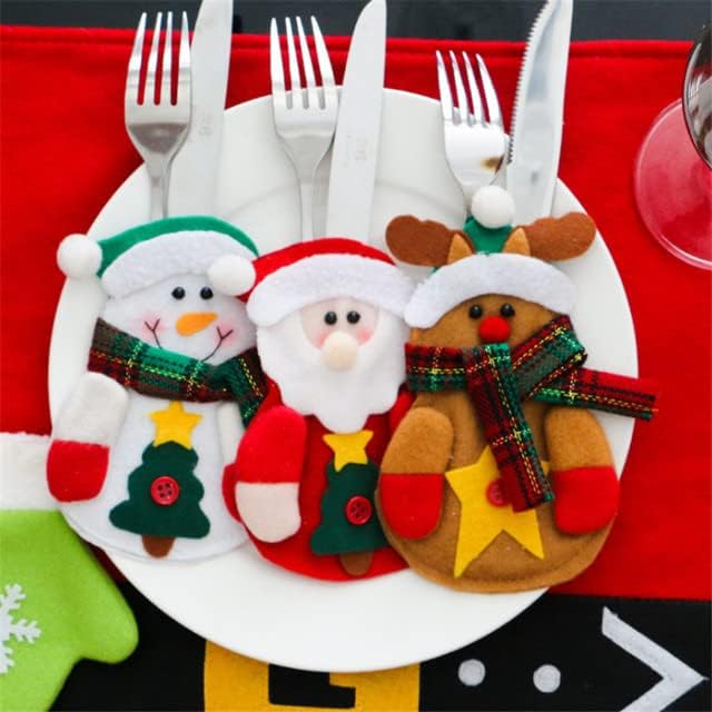 3PCs/Set Knife & Fork Bag de armazenamento Organizadores de jantar de Natal Home Hotel Decorações de Natal Presentes criativos Armazenamento