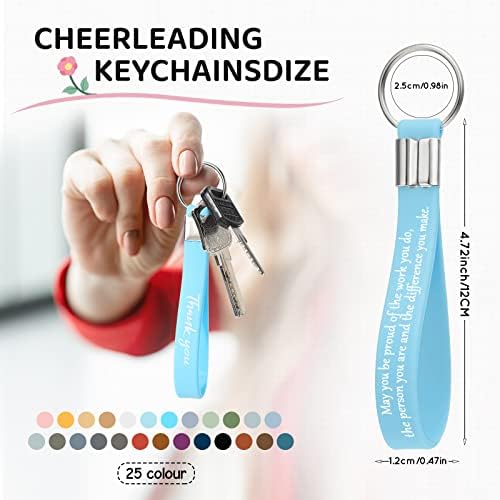 50 PCs Obrigado Presente KeyChain Keychain Keyring Keyring Faça a diferença de chave de silicone de chave de chave de chave