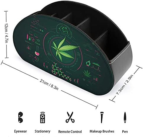 Análise de cannabis Controle remoto Titular Caddy Storage Box Desktop Organizador para controles remotos de TV Supplies de escritório