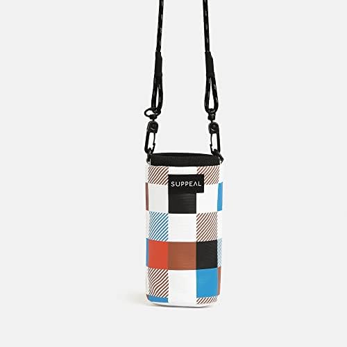 Supala de garrafa de água para crossbody saco com alça de nylon reflexiva, acessórios elegantes de frascos de água para passeios leves e esportes