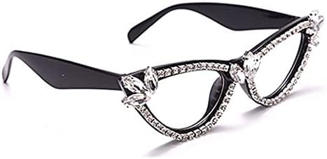 Bullabulling Sparkling Crystal Retro Frame Cat Eye Bling Rhinestone Reading Glasses