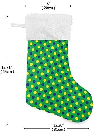 Pimilagu Brasil Polka Dot Christmas meias 1 pacote 17,7 , meias penduradas para decoração de Natal