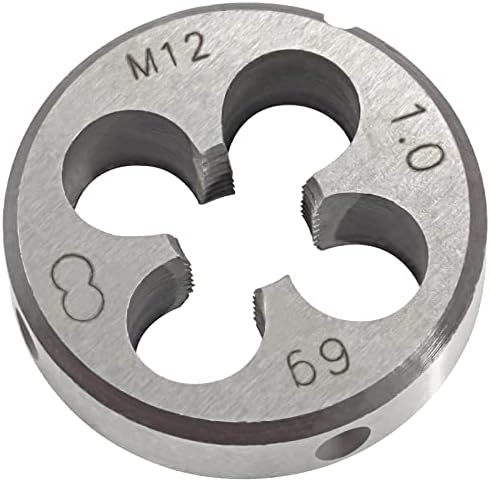 Aceteel M12 x 1 matriz redonda métrica, rosca da máquina Dado M12 x 1,0 mm mão direita