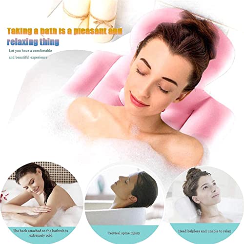 Travesseiro de banho de corpo inteiro travesseiro de spa de secagem grossa para banheira de banheira com travesseiro camadas de malha 3D respiráveis ​​para mulheres e homens, travesseiro de spa