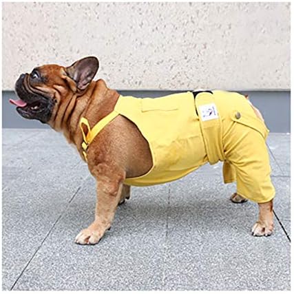 Ichoue fraldas de cachorro fofas suspensas para bulldog francês pug inglês bulldog fêmea no ciclo de calor amarelo - xlarge