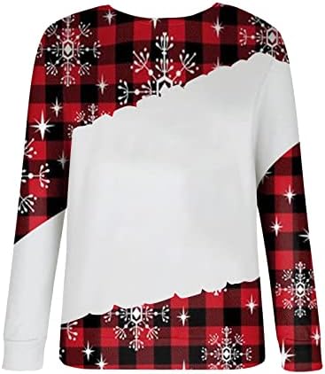 Fandream Sweatshirt de Natal para Mulheres Cuzinho Pescote de Natal Blouses No Hood Plus Size Surizador de Tamanhos para Mulheres