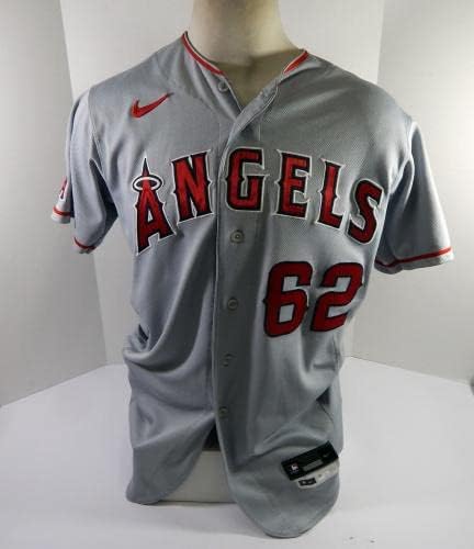 2022 Los Angeles Angels Oliver Ortega 62 POS POS Usou Grey Jersey 44 0 - Jogo usado MLB Jerseys