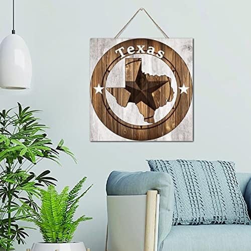 Decoração de arte rústica Sinais de madeira Sinais de madeira Texas Star Lone Home Mapa Motivacional Arte da parede Placa de