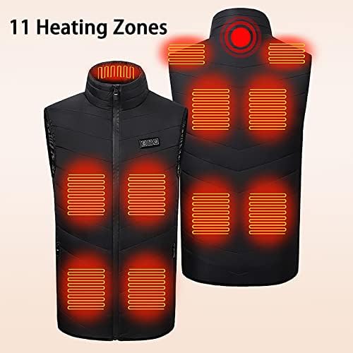Colete aquecido para homens 11 zonas de aquecimento de inverno colete de aquecimento masculino de aquecimento leve de aquecimento
