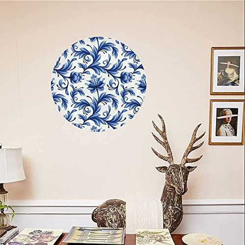 Placa de exibição de cerâmica dos Ligutars, placa decorativa de cerâmica azul vintage, Flores russas abstratas padrão tradicional,