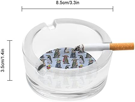 Christmas Penguins Glass Ashtrays para cigarros e charutos Round Ash Bande