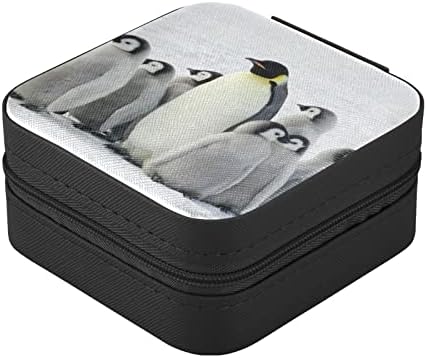 EMELIVOR Imperador Penguin Jóias de viagens Caixa de jóias PU Couro portátil Jóia de jóias Viagem Organizador de jóias