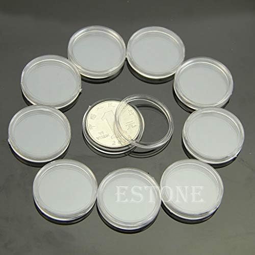 Suor de armazenamento de moedas SUORYISRTY 10 peças 25 mm de cápsulas redondas transparentes cápsulas de armazenamento de moedas Plástico Plástico útil