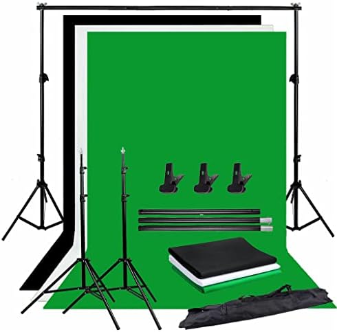 ZSEDP Photo Studio SoftBox Kit de iluminação contínua Background Box Box Light Stand + 3 cenários + 2*2M de suporte de cenário Kit