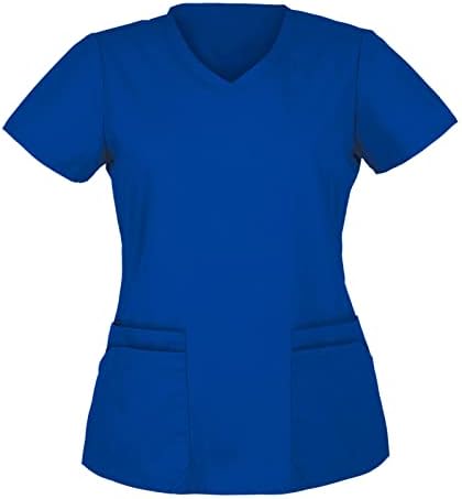 Tops de verão para mulheres 2023 Manga curta Scrub Screb Top Working Uniform Nurse camisetas impressas blusas