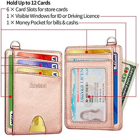 Carteira de bolso dianteiro minimalista e ecoVision Slim, carteira de cartão de crédito bloqueando RFID com marcha em D destacável